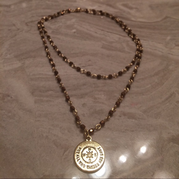 Jewelry - Copper & Gold Chain Necklace w/ Gold Charm